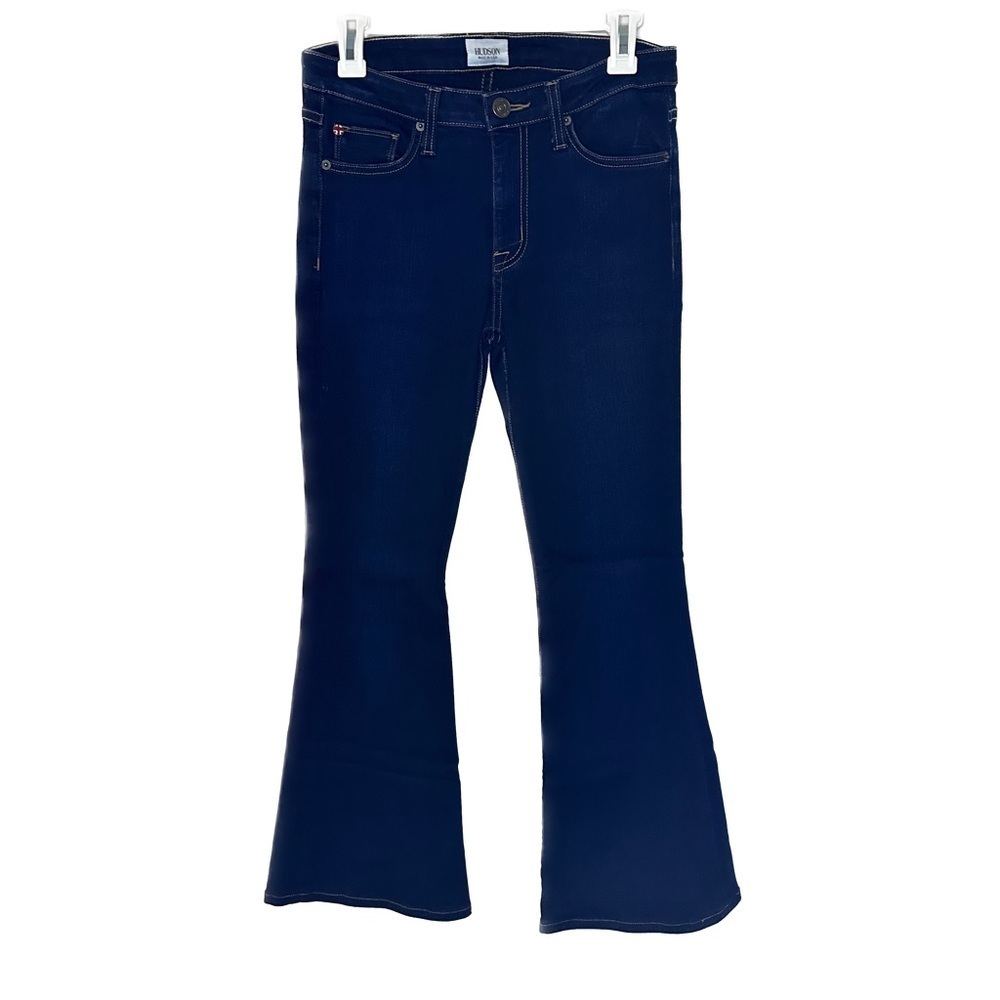 Hudson Jeans Chic Ferris Flare Wide Leg Mid Rise Stretch Blue Ombré Size 28